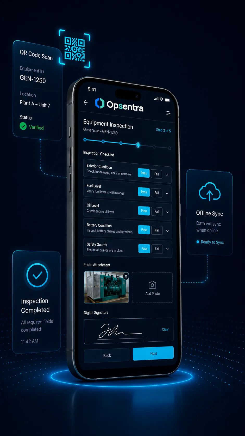 Opsentra mobile assigned forms interface