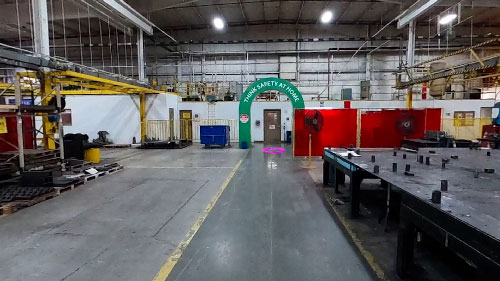 A 360-degree virtual tour inside a manufacturing facility