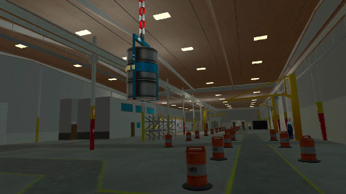 Overhead crane operator training in virtual reality