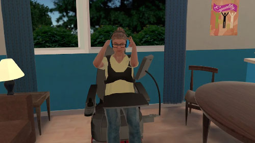 Direct support professional training scenario in virtual reality